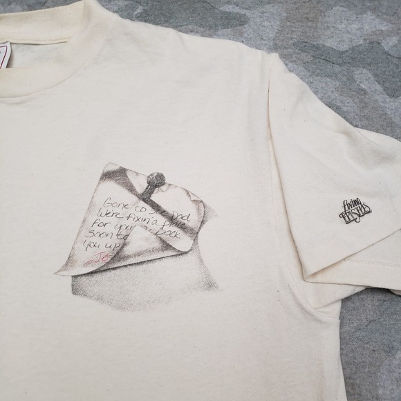 Vintage Religious Delta Shirt Mens Large Beige Short Sleeve Single Stitch USAk - Picture 5 of 12